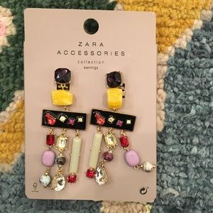 NWT Zara Oversized Gem Earrings